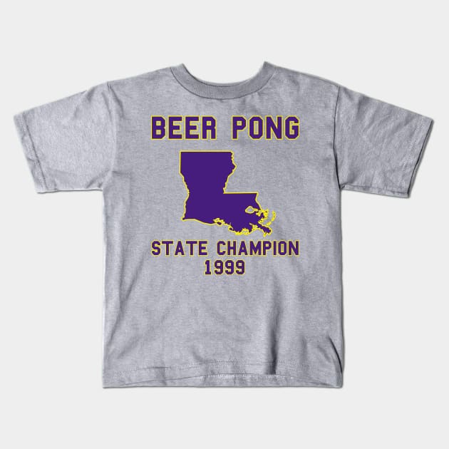 Vintage Louisiana Beer Pong State Champion Kids T-Shirt by fearcity